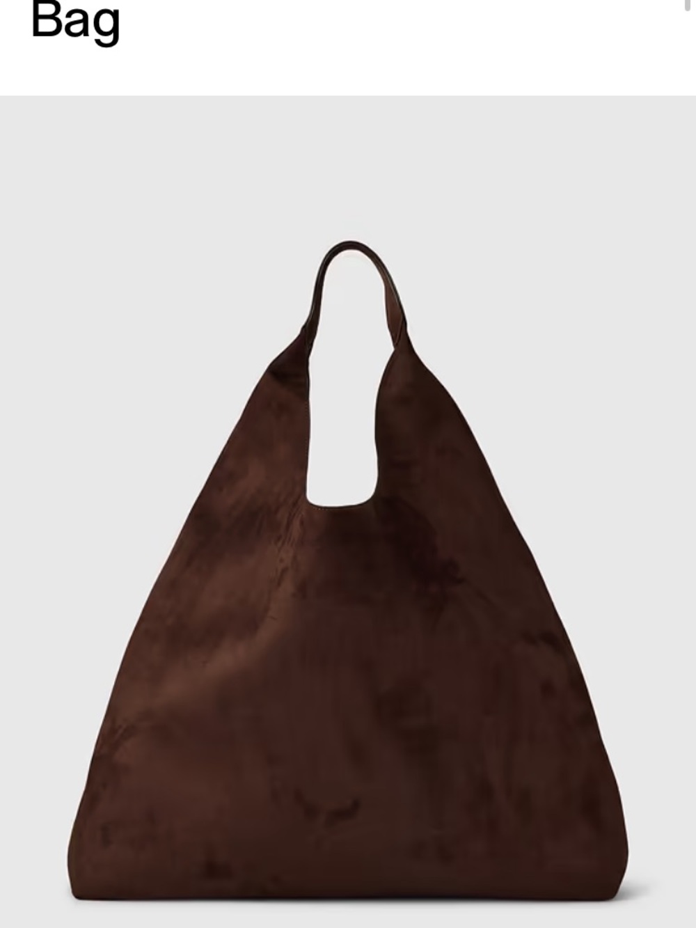 GAP Vegan Suede Slouchy Tote Bag, Chocolate Brown, NWT - Picture 4 of 5